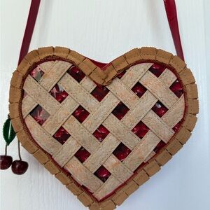 Betsey Johnson Heart-Shaped cherry Pie purse RARE